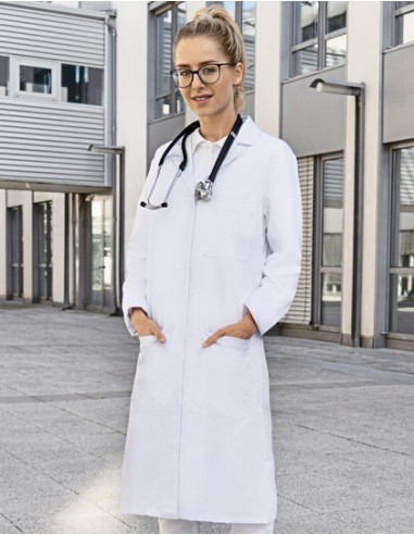 KAL-MF5-Ladies Workcoat with concealed button placket